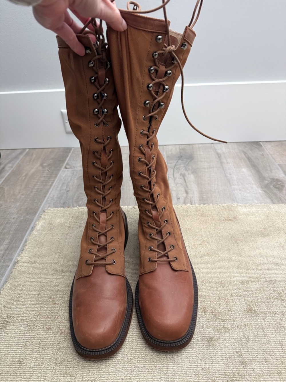 Free People Tall Lace-Up Leather Riding Boots - Picture 3 of 8